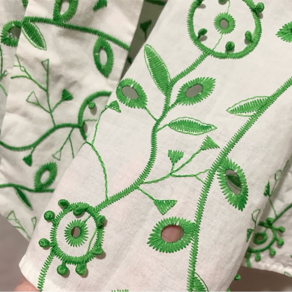 Ciebon embroidered Floral Green and White Dress - Picture 12 of 14